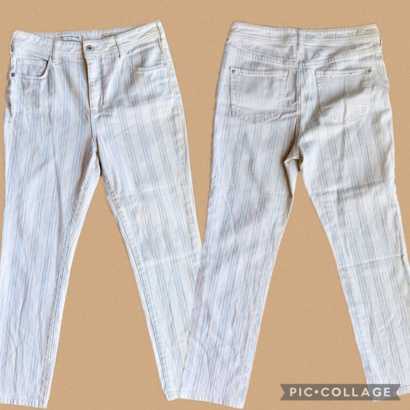 Anthropologie Pilcro Fleur High-Rise Slim Boyfriend Striped Jeans Size 29 - Picture 15 of 15